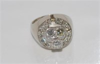 18ct white gold, round diamond cluster ring