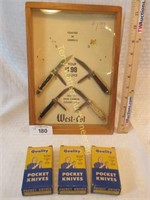 West Cut Knife Display Case: Includes 7 Knives -