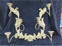 GOLD WALL HANGING CANDLEHOLDER 20"T X 22"W