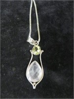 STERLING PENDANT ON 24" STERLING BOX CHAIN