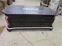 PAINTED COCA COLA FOUR DRAWER COFFEE TABLE