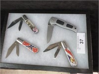 4 PC ASSORTED POCKET KNIVES (DISPLAY NOT FOR SALE)