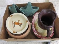 6PC POTTERY-MCCOY, WELLER AND ABINGDON