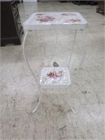 MOSAIC TILE TWO TIER TABLE 28"T X 12"W