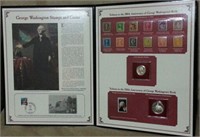 GEORGE WASHINGTON STAMPS AND COIN ALBUM