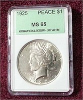 1925 MS65 PEACE SILVER DOLLAR