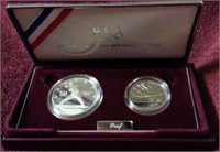 1992 OLYMPIC PROOF SET WITH COA SILVER DOLLAR