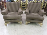 PAIR SCHNADIG UPHOLSTERED CLUB CHAIRS WITH