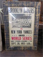 WOOD FRAMED "1955 BROOKLYN DODGERS VS. NEW YORK