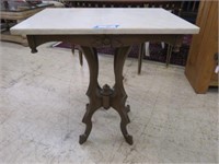 VICTORIAN STYLE MARBLE TOP PARLOR TABLE WITH