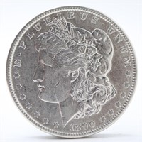 1890-P Morgan Silver Dollar   AU