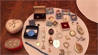 Jewelry assortment tack pins, knife, cufflinks