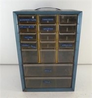 Blue Metal Organizer 17 Trays 15" Tall