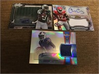 3 Card Football Patch RC auto Lot