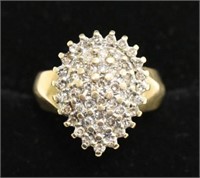 10K yellow Gold .50 Cttw Diamond Cluster Ring