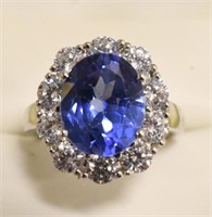 Ladies 4.68 Ct Tanzanite Lady Diana Ring