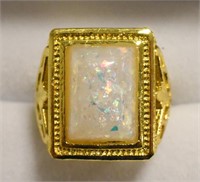 Sterling Silver 6 Ct Opal Dinner Ring