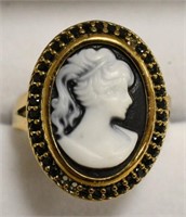 Sterling Silver Cameo Estate Ring