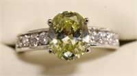 Sterling Silver 3 Ct Canary Yellow Sapphire Ring