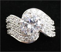 Ladies 3.88 Ct Brilliant White Sapphire Ring