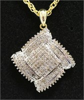 Ladies Large Diamond Estate Necklace