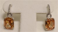 Sterling Silver 4.88 Ct Morganite Earrings