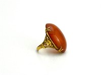 GOLD AND AMBER COCKTAIL RING