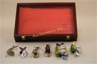 Display Case With 6 Fishing Lures By Ratman & Bud