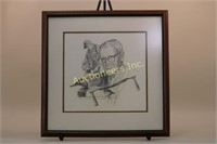 Framed & Matted Original Pencil Drawing By Larry