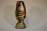 Carl Christiansen, Newberry, Mi. 3 Fish Vase,