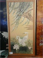 Set of 2 oriental style hanging wall panels