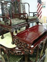 Cherry wood hand carved Oriental dragon dining