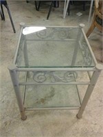 Choice glass and metal end tables