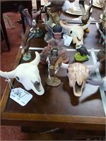 6 piece Native American /cow skull figurines
