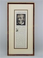 Thomas Cornell "Garrison" Woodcut 155/200