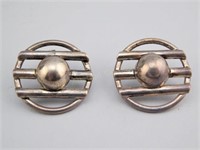 Art Deco/Modern Mexican Silver Earrings.Pierced