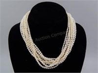 10 Strand Pearl Necklace.14K Gold Clasp