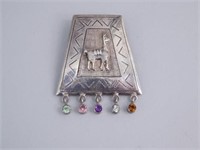 Vintage Sterling Pin/Pendant.Llama.Ecuador