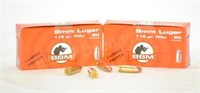 100 Rounds of 9 MM Luger Factory BBM 115 FMJ
