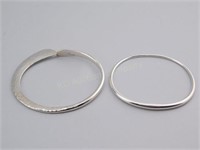 2 Signed Sterling Silver Bangle Bracelets