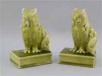 1946 Rookwood "Owl" Bookends.Green