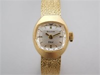 14K Gold Bulova Watch & Band.Ladies Watch
