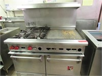Wolf 4 Burner Gas Range Grill & Double Oven