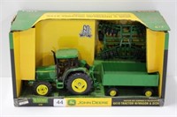 JD 6410 TRACTOR W/ WAGON & DISC. ERTL 60TH