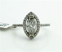 14kt Gold Marquise Cut 1.25 ct Diamond Ring