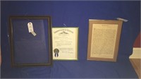 Three picture frames one Commonwealth of Kentucky
