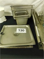 Stainless restaurant inserts - (2) 6x12x7 w/1 lid