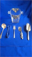 Ice Bucket & Miscellaneous Silver Plates