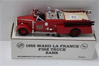 1955 WARD LE FRANCE FIRE TRUCK BANK ERTL 1/30