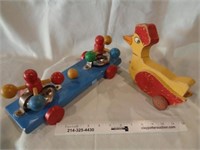 2 Vintage Child's Pull Toys